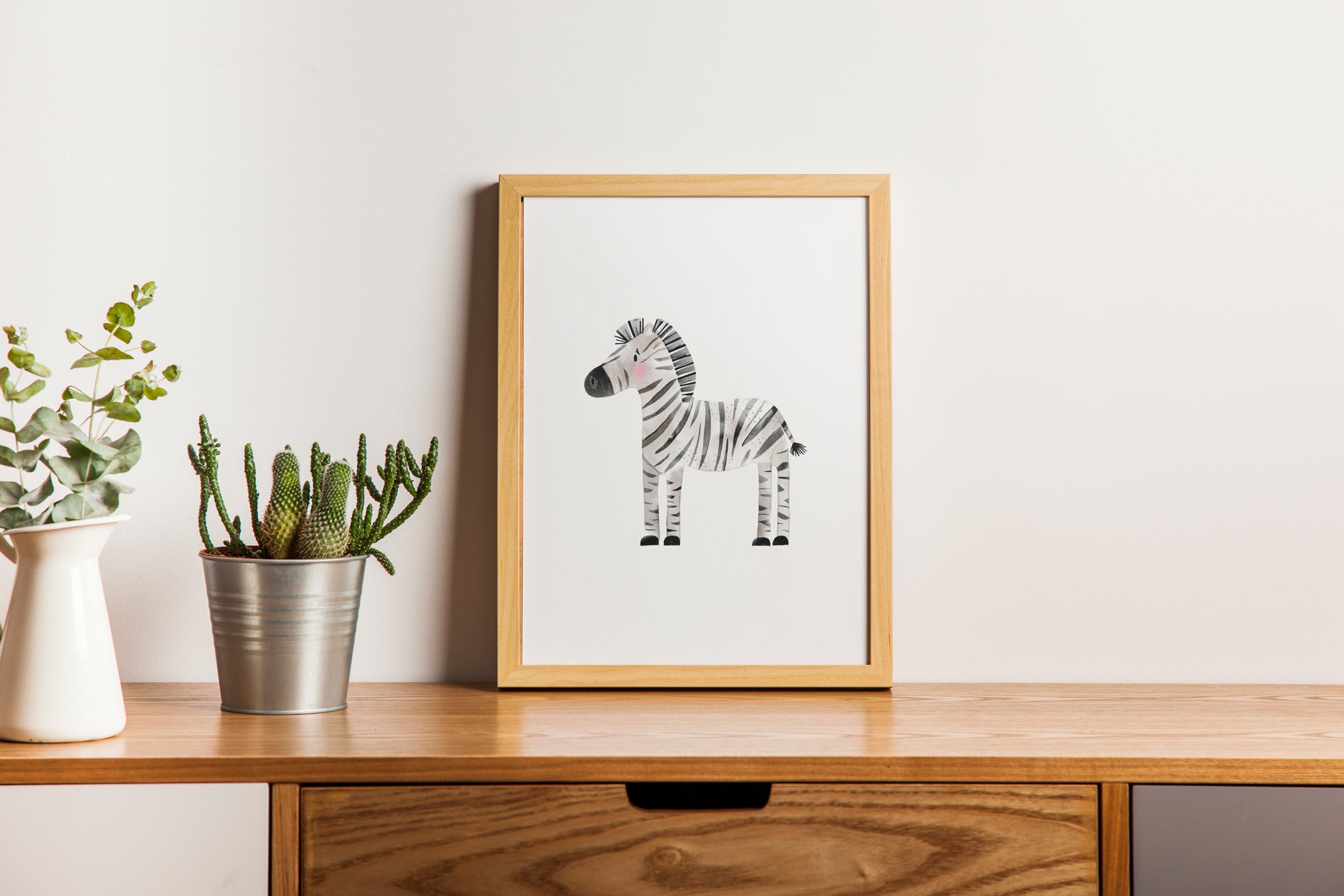 🦓 Zebra Kunstdruck – Aquarell Poster für Kinderzimmer & Babyzimmer | Personalisierbar & Nachhaltig